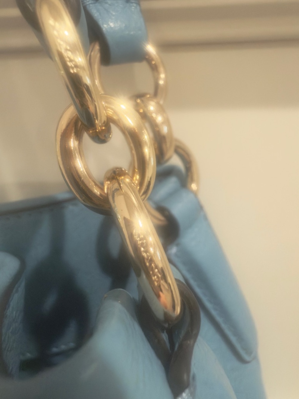 🩵🌼 Coach Madison Phoebe Cornflower Blue Pebbled Leather Shoulder Bag - EUC! - Picture 12 of 16